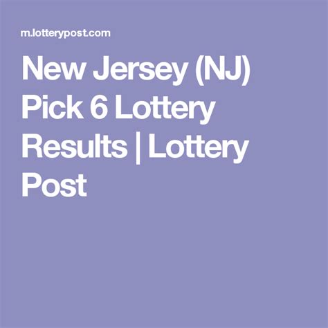 nj pick 6 results|New Jersey Pick 6 Lotto Numbers and Latest Results.